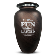 Custom Human Urns - Soft Whisper Collection - Dark Humor Design - Distressed Finish - 200 Cubic Inch