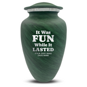 Custom Human Urns - Soft Whisper Collection - Dark Humor Design - Distressed Finish - 200 Cubic Inch