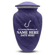 Custom Human Urns - Soft Whisper Collection - Funny Fishing Design - Distressed Finish - 200 Cubic Inch