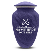 Custom Human Urns - Soft Whisper Collection - Funny Fishing Design - Distressed Finish - 200 Cubic Inch