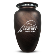 Custom Human Urns - Soft Whisper Collection - Funny Fishing Design - Distressed Finish - 200 Cubic Inch