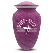 Custom Human Urns - Soft Whisper Collection - Funny Fishing Design - Distressed Finish - 200 Cubic Inch