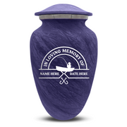 Custom Human Urns - Soft Whisper Collection - Funny Fishing Design - Distressed Finish - 200 Cubic Inch