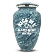 Custom Human Urns - Soft Whisper Collection - Funny Fishing Design - Distressed Finish - 200 Cubic Inch