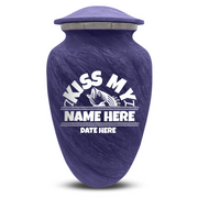 Custom Human Urns - Soft Whisper Collection - Funny Fishing Design - Distressed Finish - 200 Cubic Inch