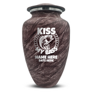 Custom Human Urns - Soft Whisper Collection - Funny Fishing Design - Distressed Finish - 200 Cubic Inch