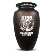 Custom Human Urns - Soft Whisper Collection - Funny Fishing Design - Distressed Finish - 200 Cubic Inch