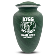 Custom Human Urns - Soft Whisper Collection - Funny Fishing Design - Distressed Finish - 200 Cubic Inch