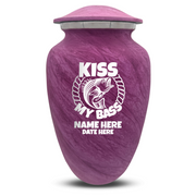 Custom Human Urns - Soft Whisper Collection - Funny Fishing Design - Distressed Finish - 200 Cubic Inch