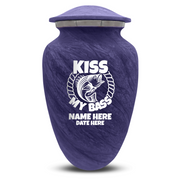 Custom Human Urns - Soft Whisper Collection - Funny Fishing Design - Distressed Finish - 200 Cubic Inch