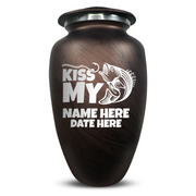 Custom Human Urns - Soft Whisper Collection - Funny Fishing Design - Distressed Finish - 200 Cubic Inch