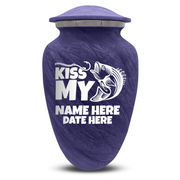 Custom Human Urns - Soft Whisper Collection - Funny Fishing Design - Distressed Finish - 200 Cubic Inch