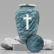 Custom Human Urns - Soft Whisper Collection - Funny Eyes Design - Distressed Finish - 200 Cubic Inch