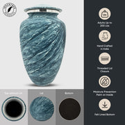 Custom Human Urns - Soft Whisper Collection - Funny Eyes Design - Distressed Finish - 200 Cubic Inch