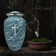 Custom Human Urns - Soft Whisper Collection - Funny Eyes Design - Distressed Finish - 200 Cubic Inch