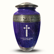 Custom Aluminum Human Urn - Elevate Collection - Memorial Cross Design - Distressed Finish - 200 Cubic Inch