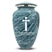 Custom Human Urns - Soft Whisper Collection - Memorial Cross Design - Distressed Finish - 200 Cubic Inch