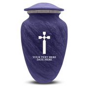 Custom Human Urns - Soft Whisper Collection - Memorial Cross Design - Distressed Finish - 200 Cubic Inch