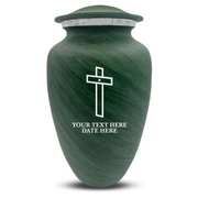 Custom Human Urns - Soft Whisper Collection - Memorial Cross Design - Distressed Finish - 200 Cubic Inch