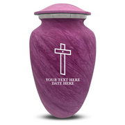 Custom Human Urns - Soft Whisper Collection - Memorial Cross Design - Distressed Finish - 200 Cubic Inch
