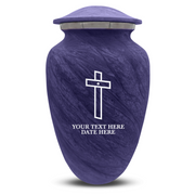 Custom Human Urns - Soft Whisper Collection - Memorial Cross Design - Distressed Finish - 200 Cubic Inch