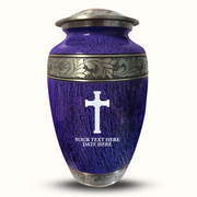 Custom Aluminum Human Urn - Elevate Collection - Memorial Cross Design - Distressed Finish - 200 Cubic Inch