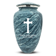 Custom Human Urns - Soft Whisper Collection - Memorial Cross Design - Distressed Finish - 200 Cubic Inch