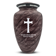 Custom Human Urns - Soft Whisper Collection - Memorial Cross Design - Distressed Finish - 200 Cubic Inch