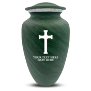 Custom Human Urns - Soft Whisper Collection - Memorial Cross Design - Distressed Finish - 200 Cubic Inch