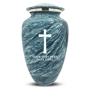 Custom Human Urns - Soft Whisper Collection - Memorial Cross Design - Distressed Finish - 200 Cubic Inch