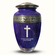 Custom Aluminum Human Urn - Elevate Collection - Memorial Cross Design - Distressed Finish - 200 Cubic Inch