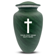 Custom Human Urns - Soft Whisper Collection - Memorial Cross Design - Distressed Finish - 200 Cubic Inch