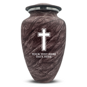 Custom Human Urns - Soft Whisper Collection - Memorial Cross Design - Distressed Finish - 200 Cubic Inch