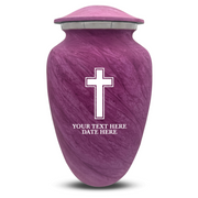 Custom Human Urns - Soft Whisper Collection - Memorial Cross Design - Distressed Finish - 200 Cubic Inch