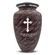 Custom Human Urns - Soft Whisper Collection - Memorial Cross Design - Distressed Finish - 200 Cubic Inch