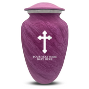 Custom Human Urns - Soft Whisper Collection - Memorial Cross Design - Distressed Finish - 200 Cubic Inch