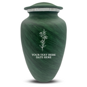 Custom Human Urns - Soft Whisper Collection - Floral Design - Distressed Finish - 200 Cubic Inch