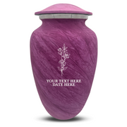 Custom Human Urns - Soft Whisper Collection - Floral Design - Distressed Finish - 200 Cubic Inch