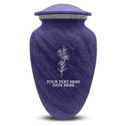 Custom Human Urns - Soft Whisper Collection - Floral Design - Distressed Finish - 200 Cubic Inch