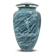 Custom Human Urns - Soft Whisper Collection - Floral Design - Distressed Finish - 200 Cubic Inch