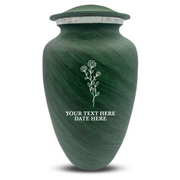 Custom Human Urns - Soft Whisper Collection - Floral Design - Distressed Finish - 200 Cubic Inch