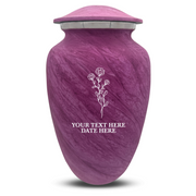 Custom Human Urns - Soft Whisper Collection - Floral Design - Distressed Finish - 200 Cubic Inch