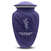 Custom Human Urns - Soft Whisper Collection - Floral Design - Distressed Finish - 200 Cubic Inch