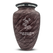Custom Human Urns - Soft Whisper Collection - Floral Design - Distressed Finish - 200 Cubic Inch
