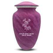 Custom Human Urns - Soft Whisper Collection - Floral Design - Distressed Finish - 200 Cubic Inch