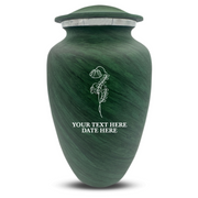 Custom Human Urns - Soft Whisper Collection - Floral Design - Distressed Finish - 200 Cubic Inch