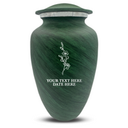 Custom Human Urns - Soft Whisper Collection - Floral Design - Distressed Finish - 200 Cubic Inch