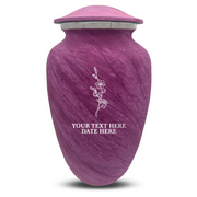Custom Human Urns - Soft Whisper Collection - Floral Design - Distressed Finish - 200 Cubic Inch