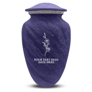 Custom Human Urns - Soft Whisper Collection - Floral Design - Distressed Finish - 200 Cubic Inch
