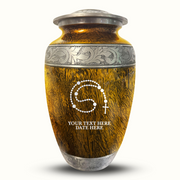 Custom Aluminum Human Urn - Elevate Collection - Rosary Design - Distressed Finish - 200 Cubic Inch